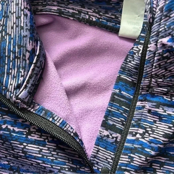 Nike Women's Pro Dri-Fit Half-Zip Medium Static‎ Blue Pink Spacedye Pullover EUC - Picture 5 of 7